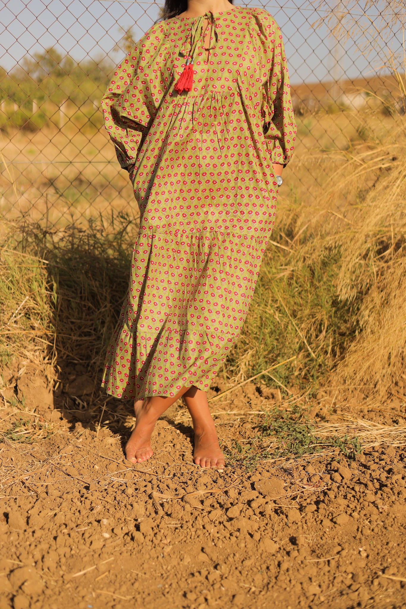 Vestido mangas abullonadas