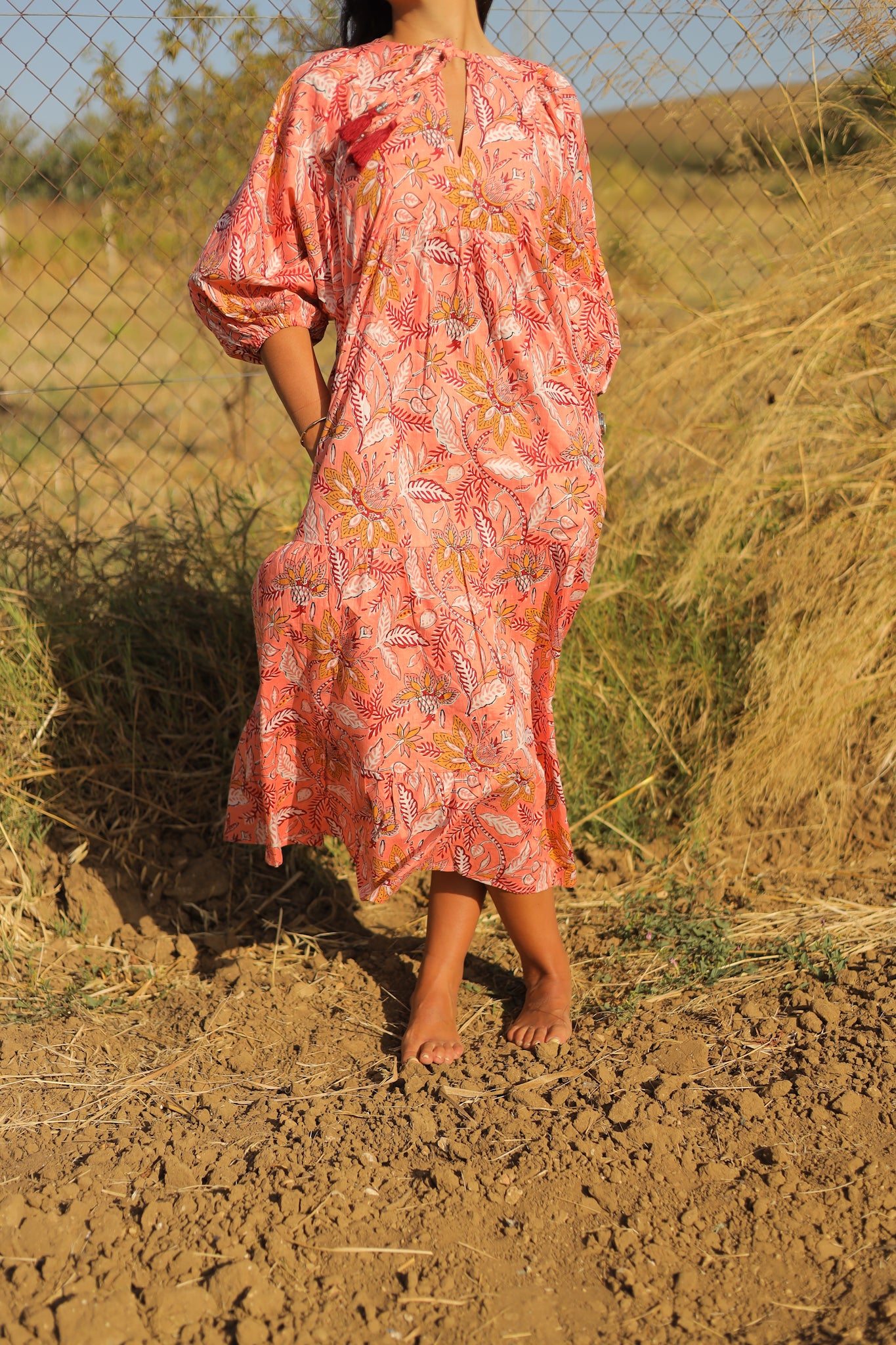 Vestido mangas abullonadas
