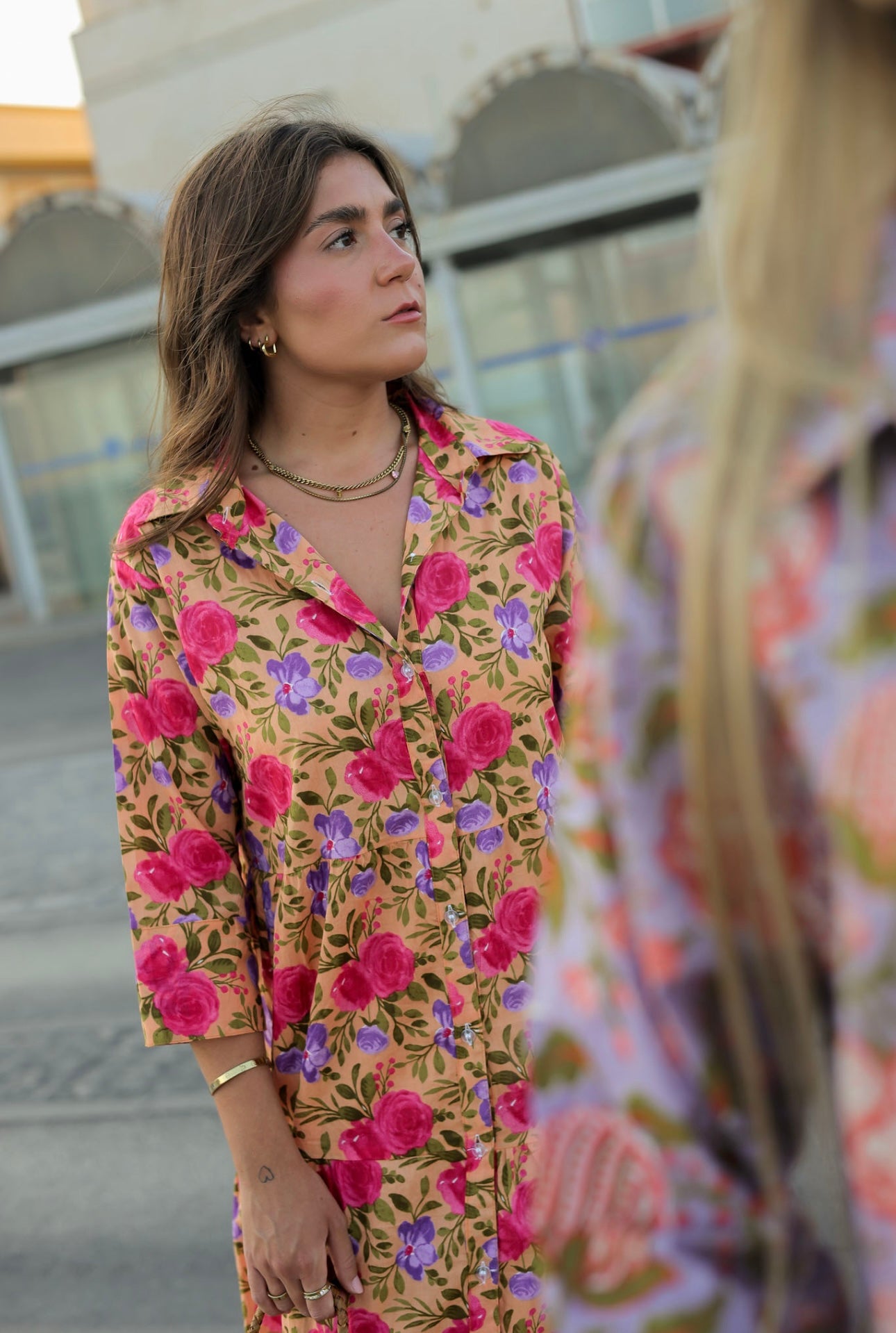 Vestido camisero estampado floral