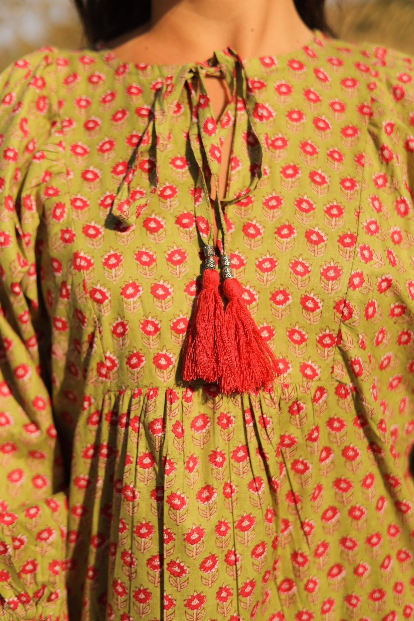 Vestido mangas abullonadas