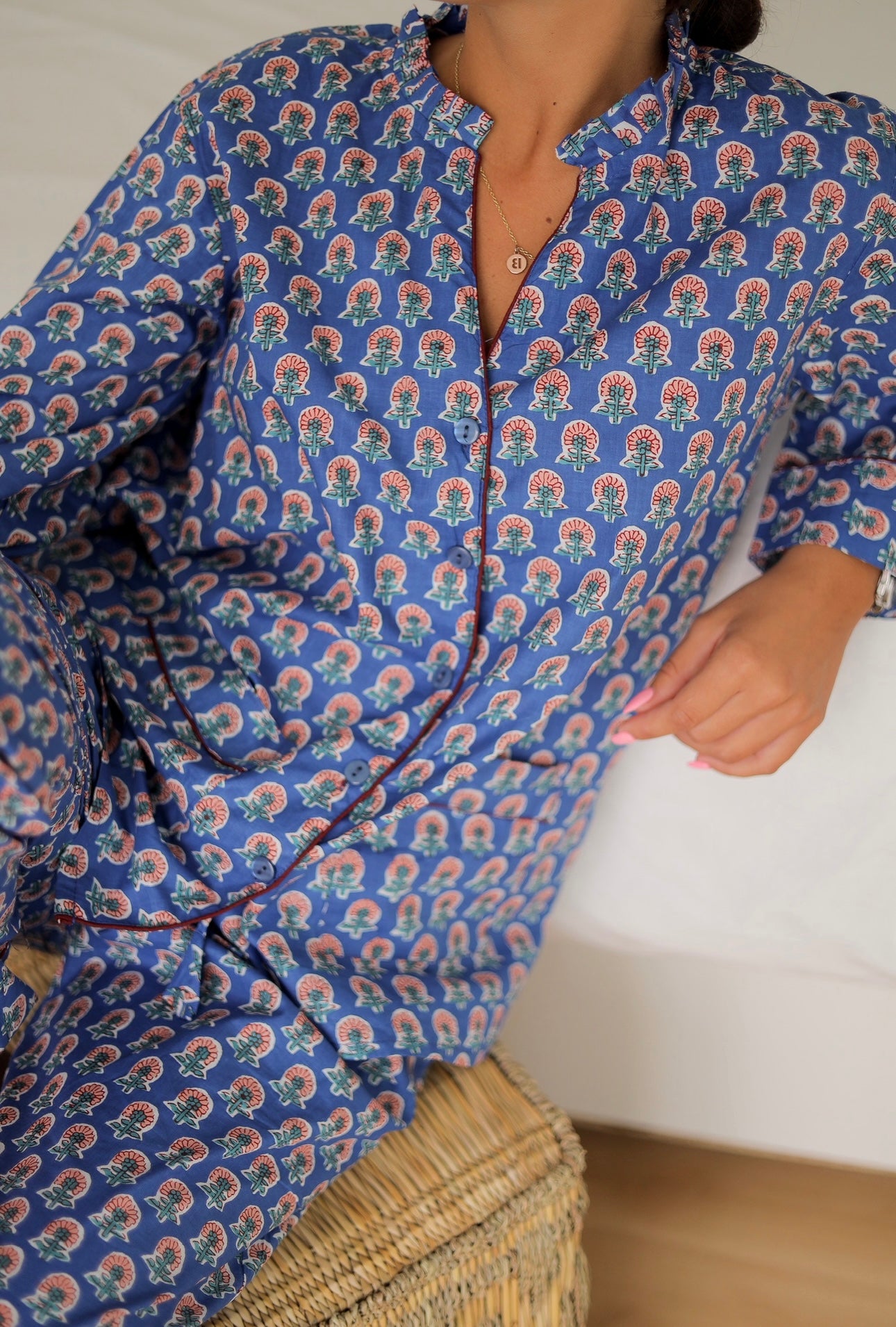 Pijama estampado azul