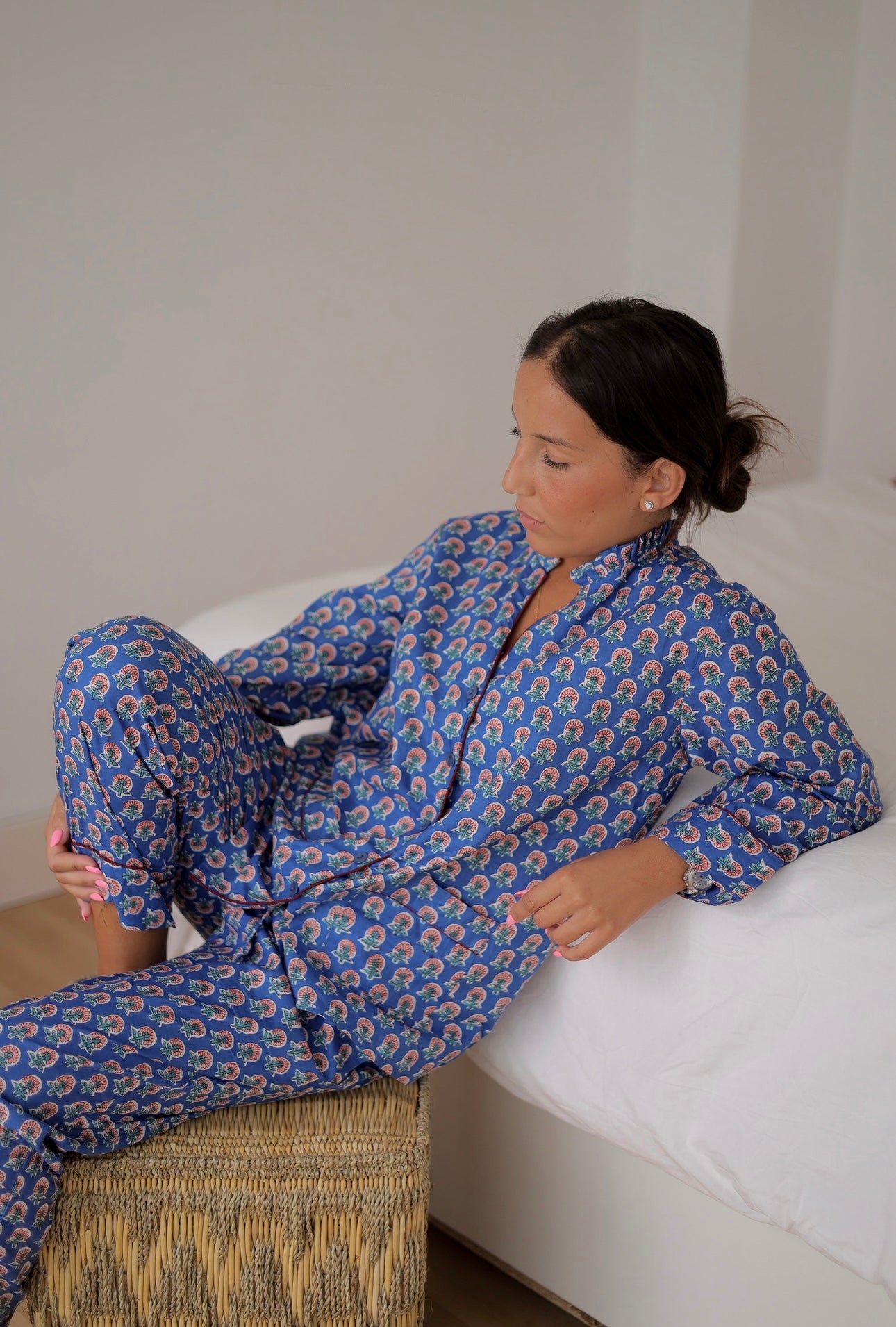 Pijama estampado azul