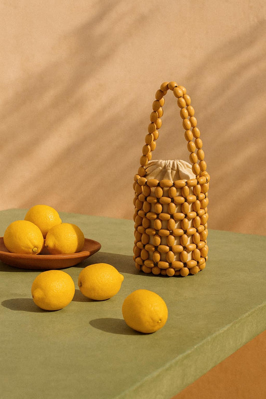Bolso de Cuentas de Madera natural