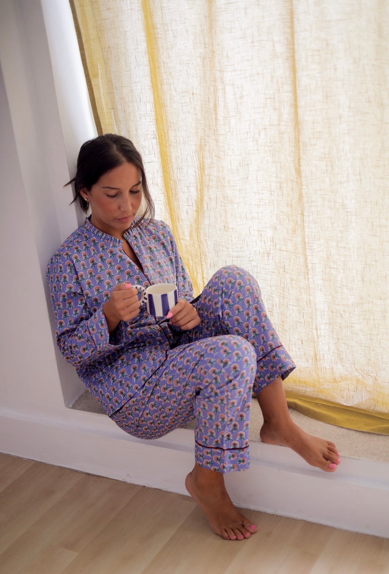 Pijama estampado lila