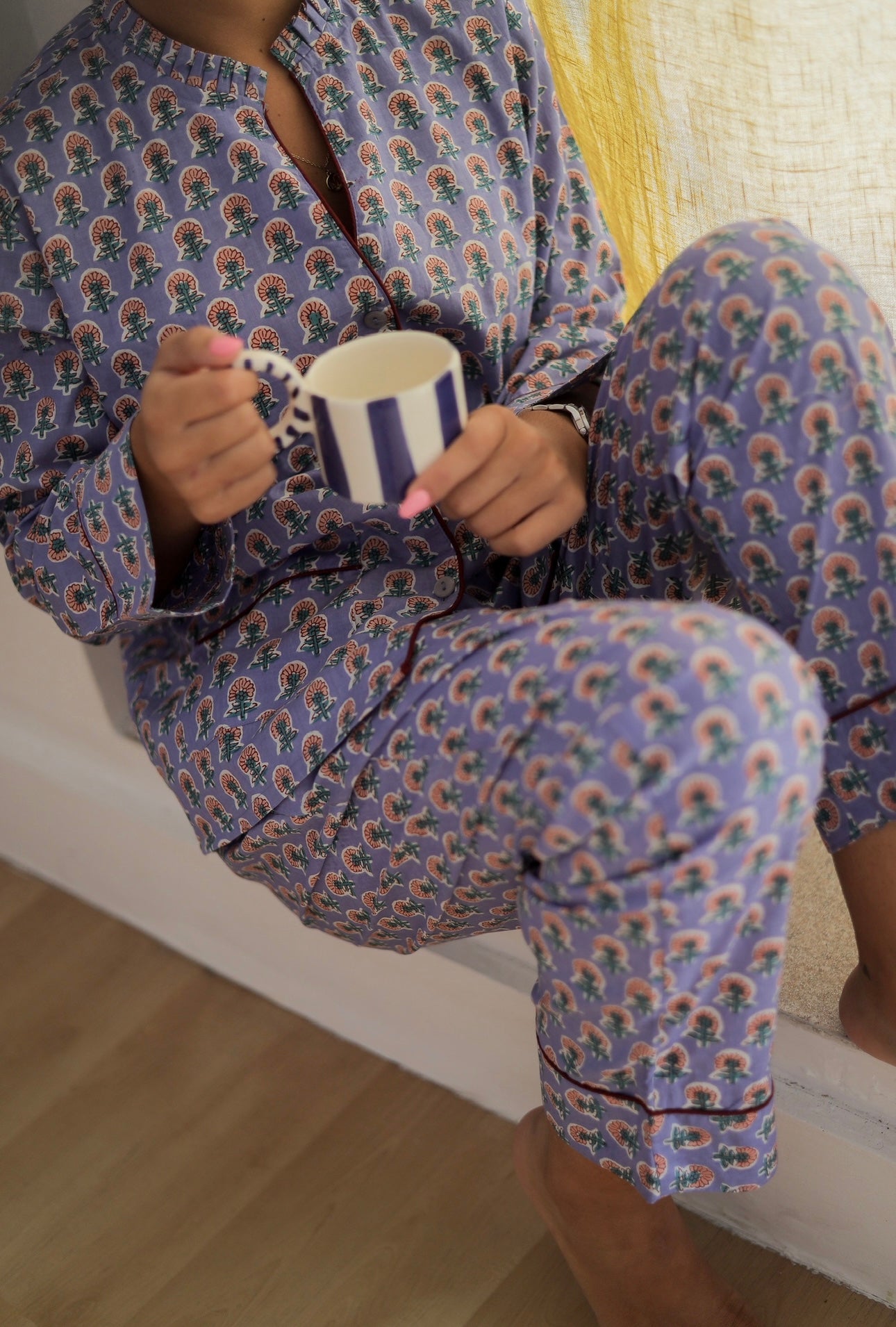 Pijama estampado lila