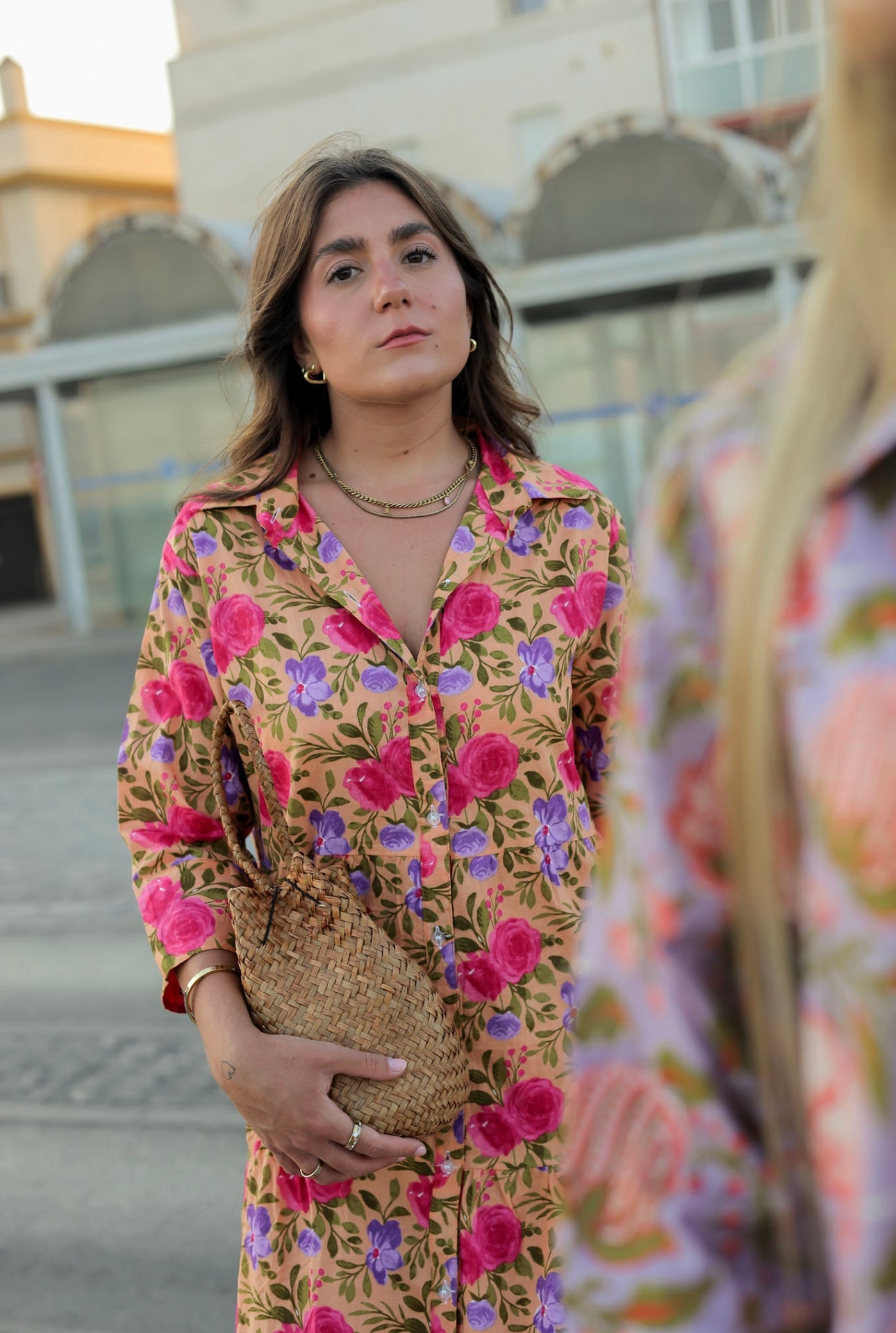 Vestido camisero estampado floral