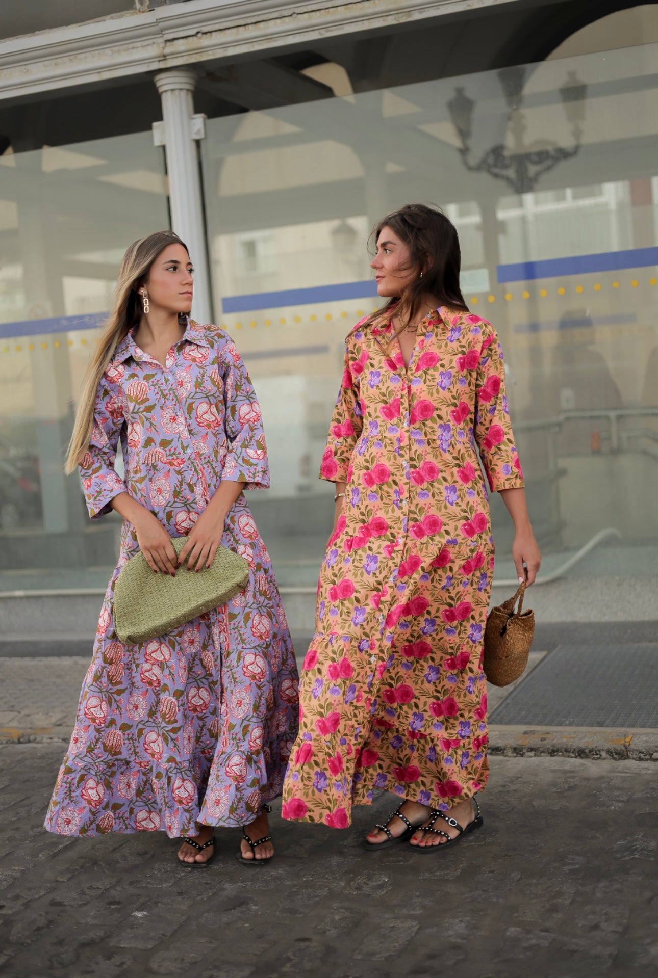 Vestido camisero estampado flores