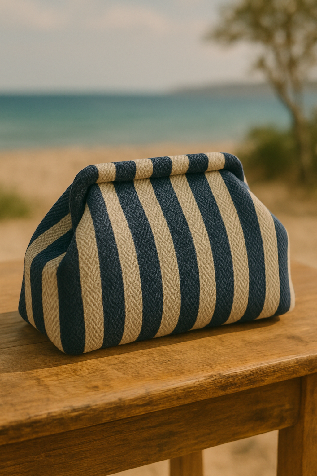 Bolso mano rayas