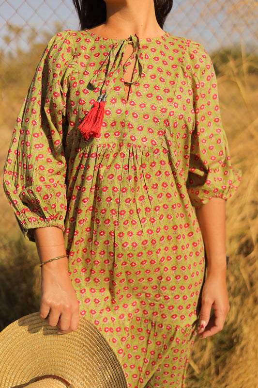 Vestido mangas abullonadas