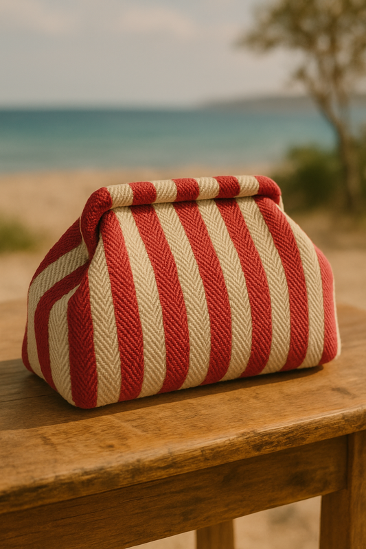 Bolso mano rayas