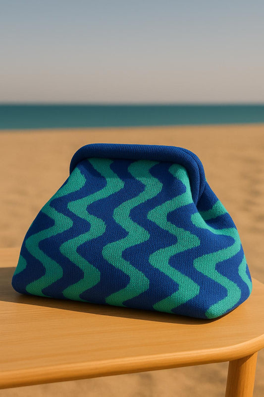 Bolso mano ondas azul/turquesa