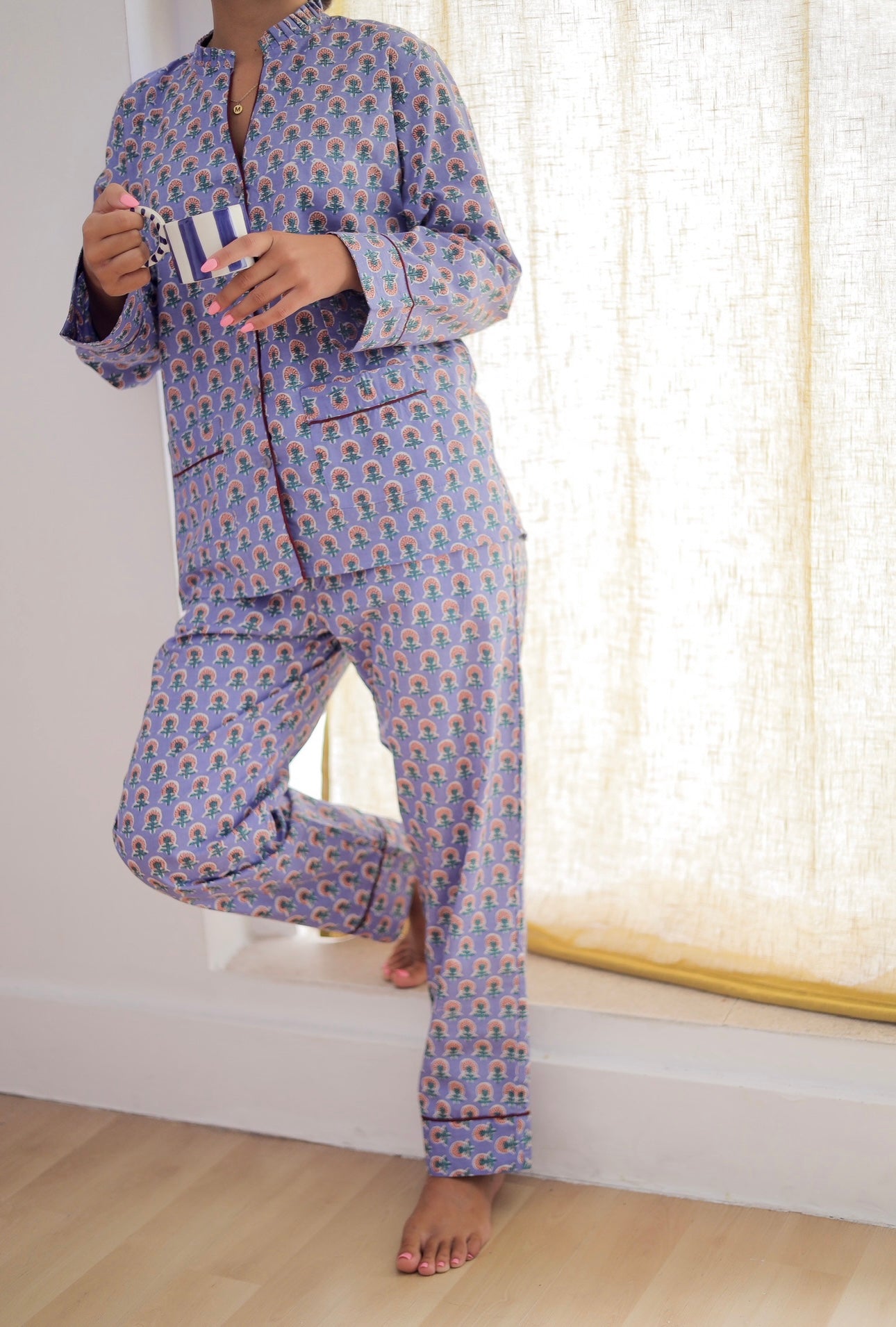 Pijama estampado lila