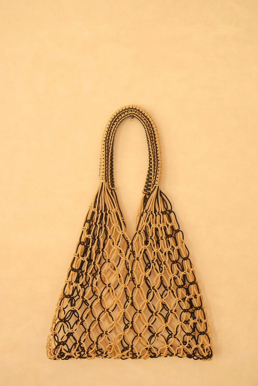 Bolso de crochet bicolor